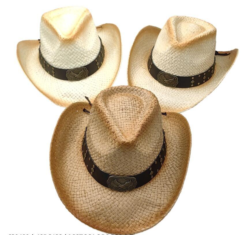 Woven Cowboy Hats With Metal Eagle Design image