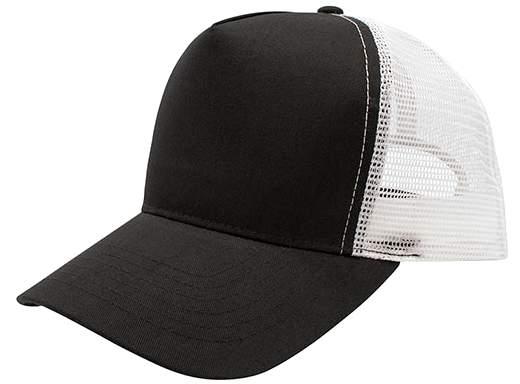 Twill Mesh Trucker Hats - Black & White image