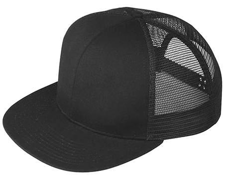 Flat Bill Trucker Caps - Black image