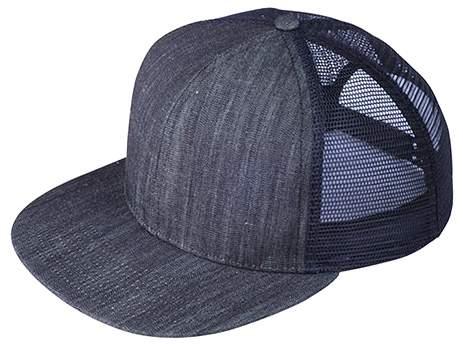 Denim Flat Bill Trucker Caps - Navy image