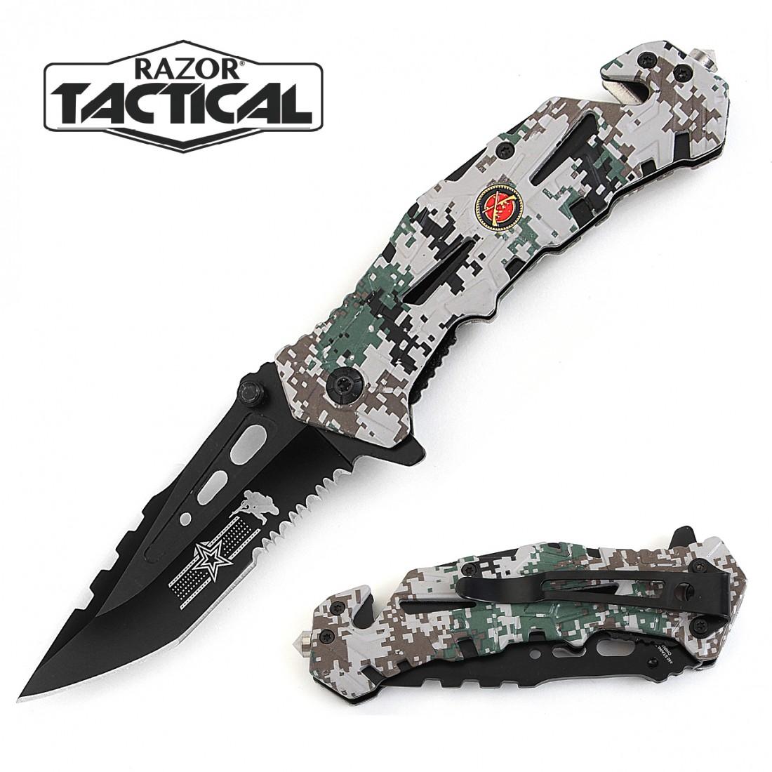 Marines Folding Knife With Aluminum Handle - Digital Camo image