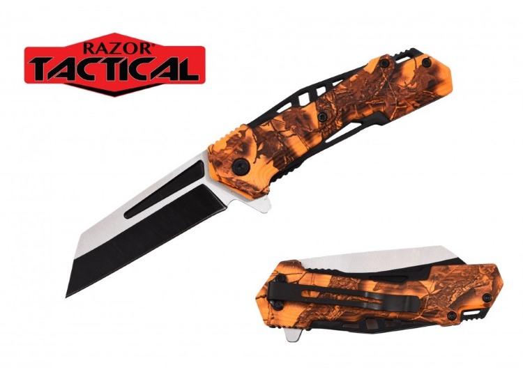 5'' Spring-Assisted Knife With ABS Handle - Orange Camo image