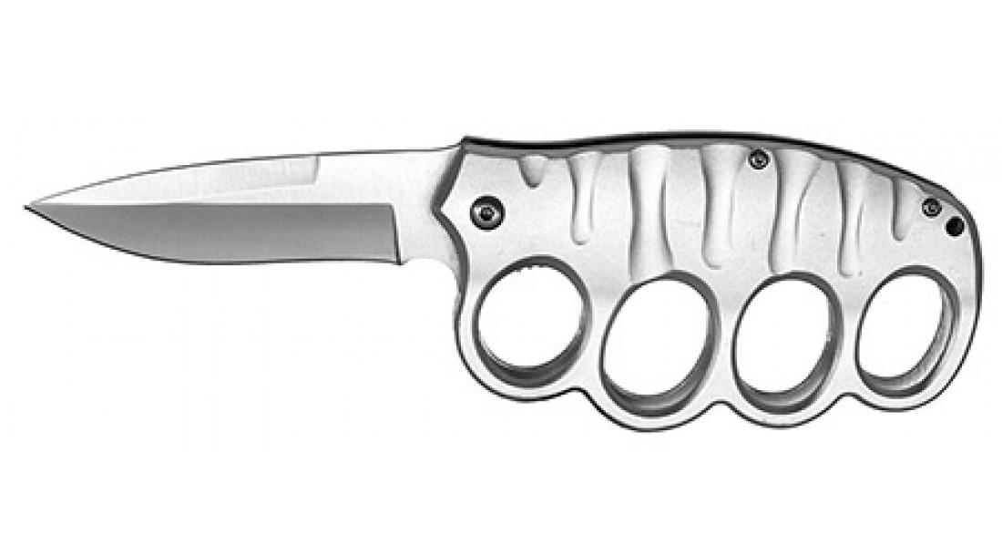 4.5" Spring-Assisted Finger Guard Knife - Sliver image