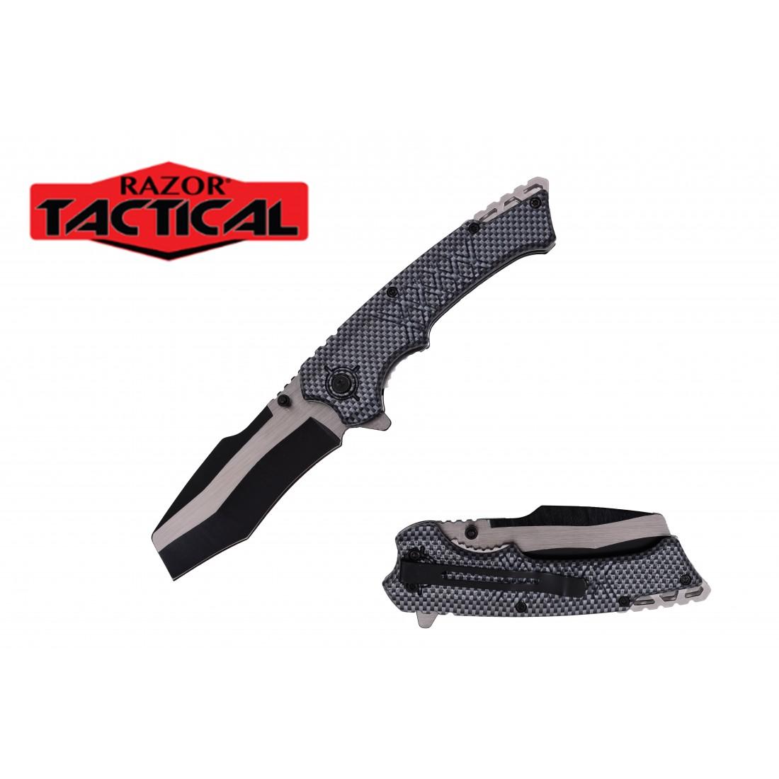 5'' Spring-Assisted Knife With ABS Handle - Carbon Fiber image