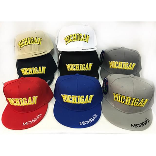 Michigan Flat Bill Snapback Hats - Assorted Colors image