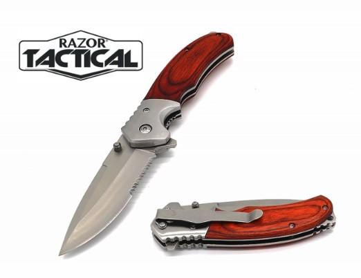 8.25'' Spring-Assisted Knife With Wood Handle image