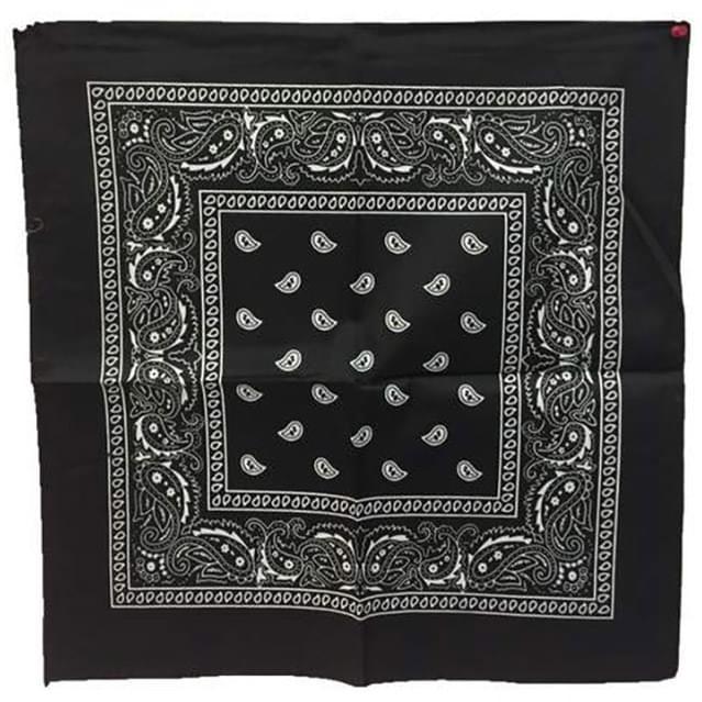 Black Paisley Fabric Bandanas image