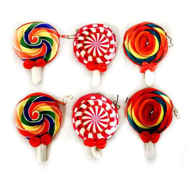 Wholesale Lollipop Shaped Coin Purse with Zippers Assorted Colors image