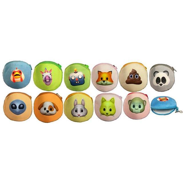 Wholesale Round Emoji Icons Coin Purse with Zippers image