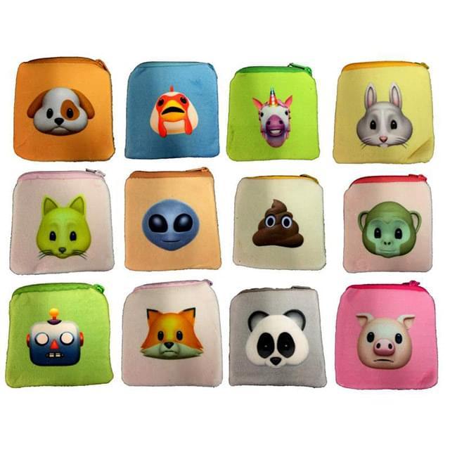 Wholesale Square Emoji Icons Coin Purse with Zippers image