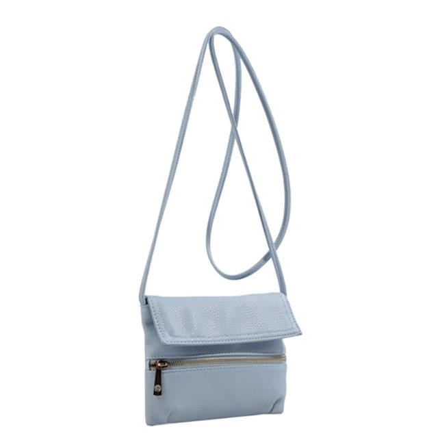 Fashion Crossbody Sling Purse With Front Zipper - Blue image