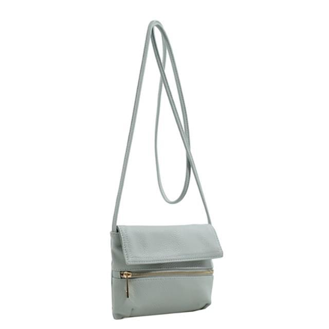 Fashion Crossbody Sling Purse With Front Zipper - Mint image
