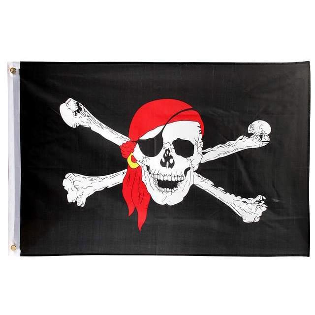Wholesale Pirate with Eye Patch Red Bandana Flag image