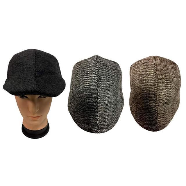 Ivy Wool Feel Men's Driving Caps With Patterns image