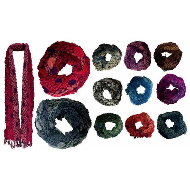 Puffy Multicolor Bamboo Scarves - Assorted image
