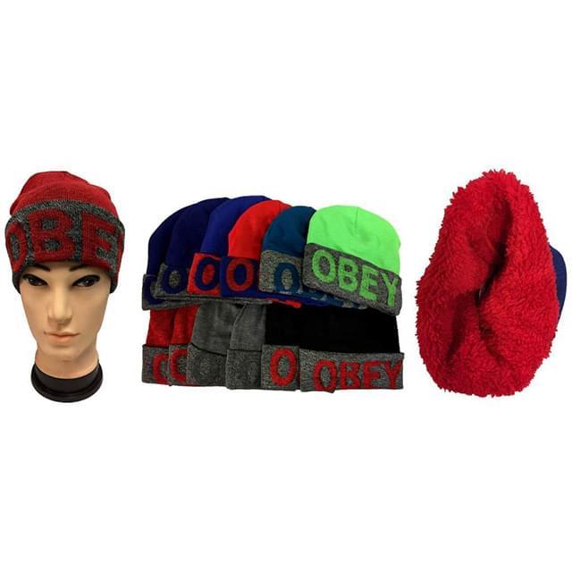"Obey" Winter Hats With Plush Lining Inside image