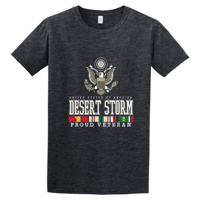 Desert Storm "Proud Veteran" T-Shirts - Dark Heather XXL image