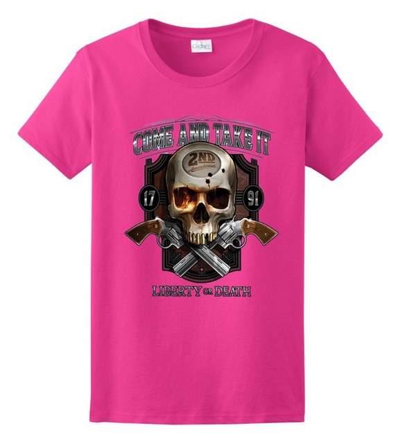 2nd Amendment "Come And Take It" T-Shirts - Pink M/L/XL image