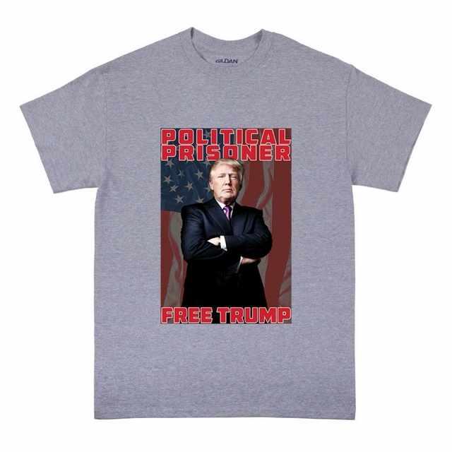 "Political Prisoner Free Trump" Sports Gray T-Shirts image