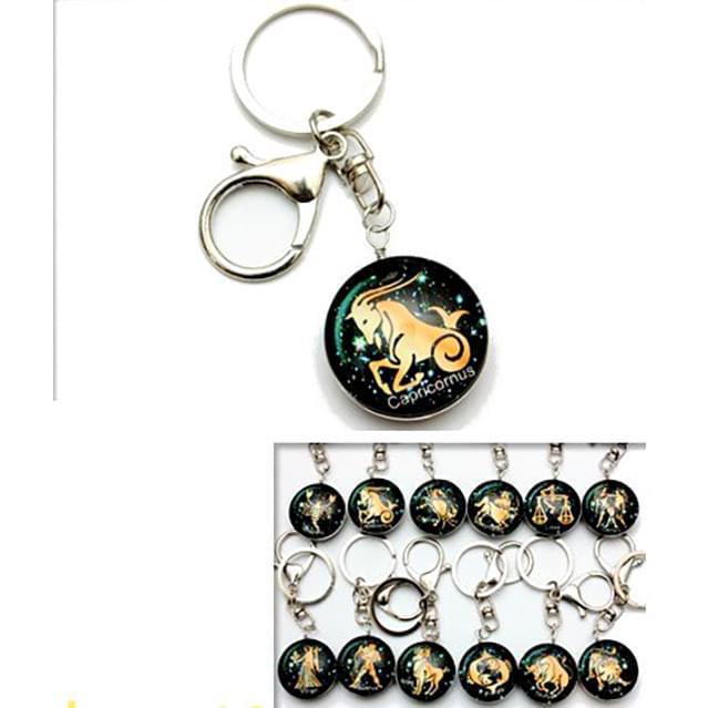Zodiac Sign Glass Keychains image