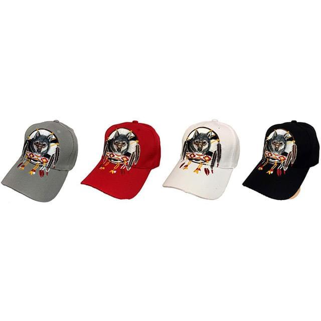 Wolf With Dreamcatcher Baseball Cap/Hat image