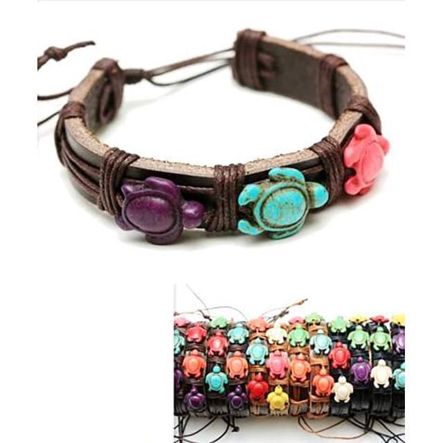 Colorful Turtle Faux Leather Bracelets - Assorted image