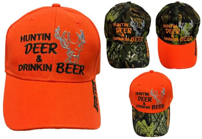 "Huntin' Deer & Drinkin' Beer" Baseball Caps image
