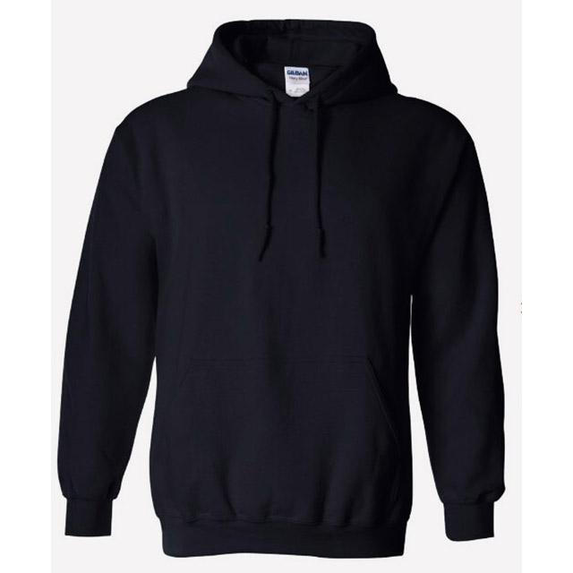 Blank Gildan Cotton Pullover Fleece-Lined Hoodies - Black L image