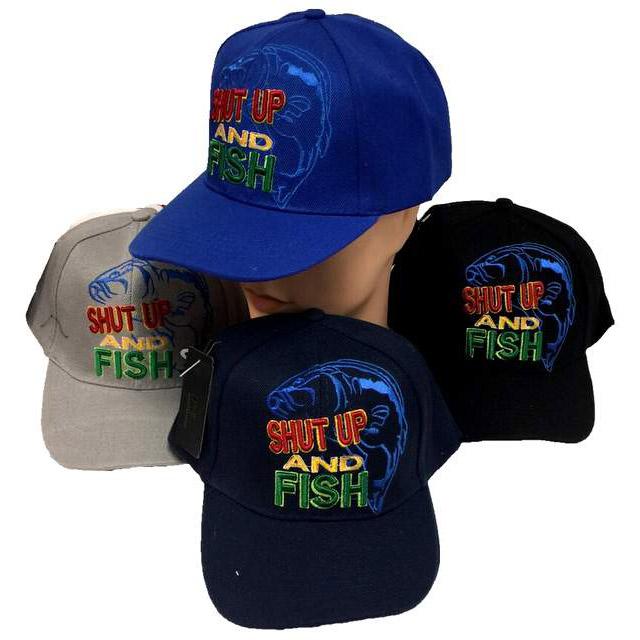 "Shut Up And Fish" Baseball Cap/Hats - Adjustable Size image