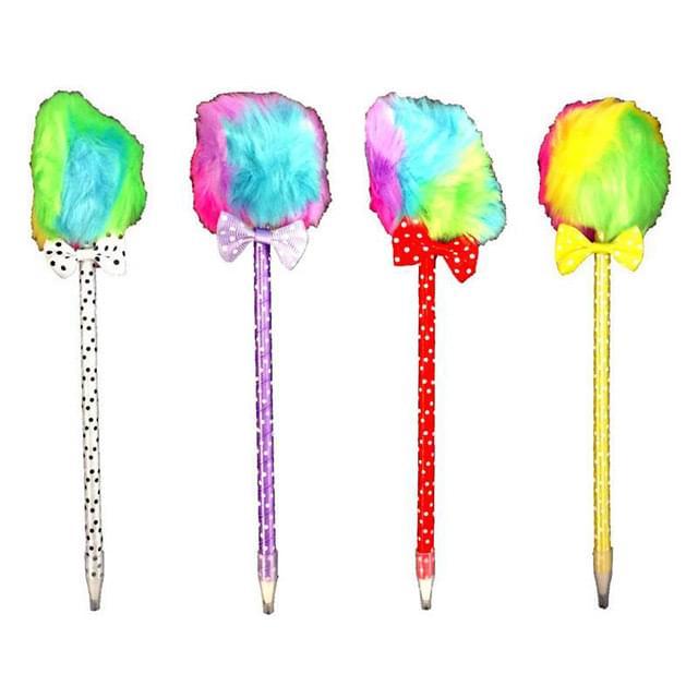 Polka Dot Pens With Rainbow Furry Top & Bow Tie image