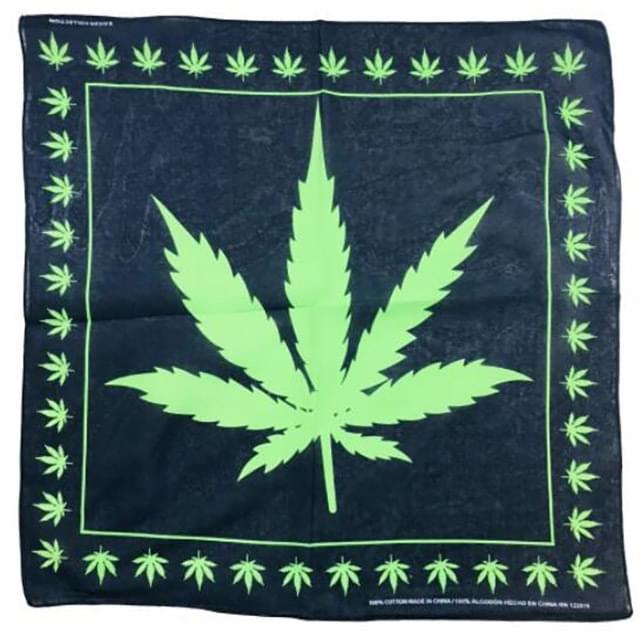 Large Green Marijuana Leaf Bandanas image