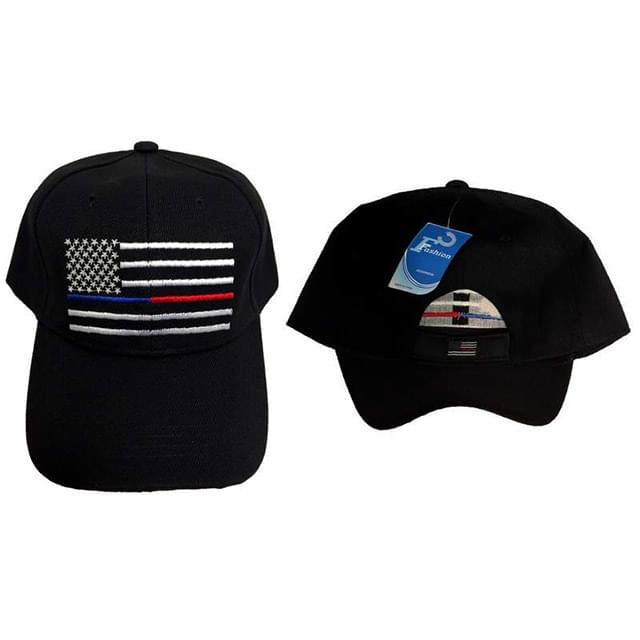 Red Line & Blue Line USA Flag Baseball Caps image