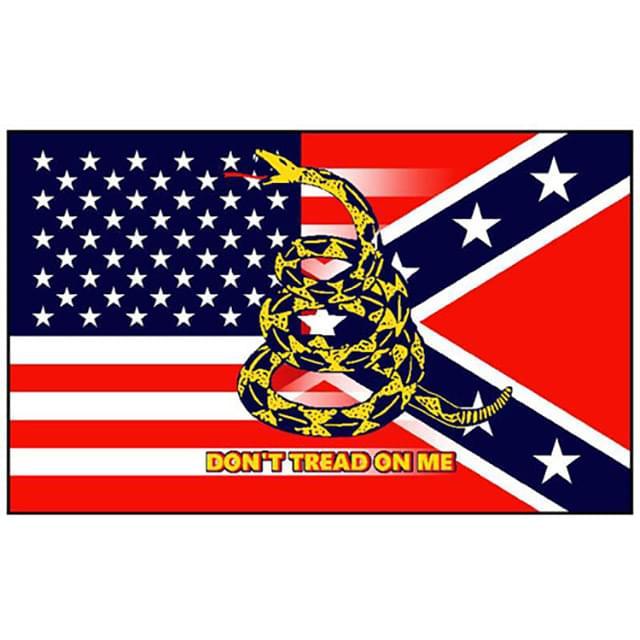 USA, Rebel & Gadsden Blended Flags - 3' x 5' image