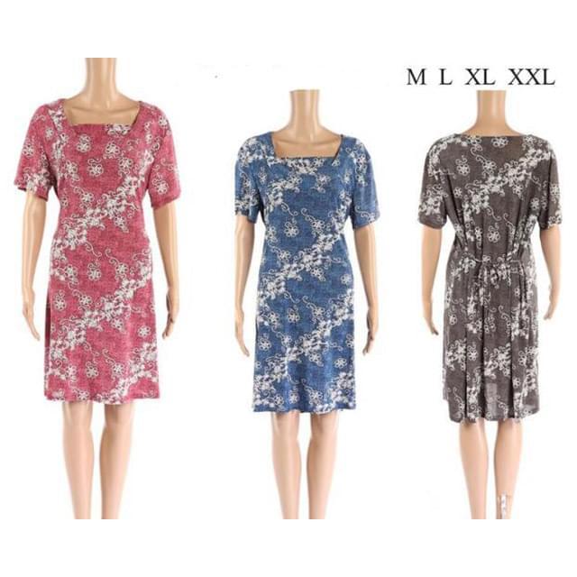 Medium-Length Floral Dresses With Waist Tie - Assorted image
