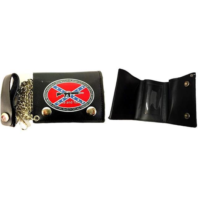 Wholesale Leather Tri-fold wallet with come and take it image