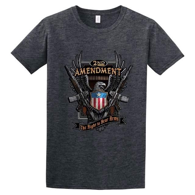 2nd Amendment Eagle Badge T-Shirts - Dark Heather XXL image