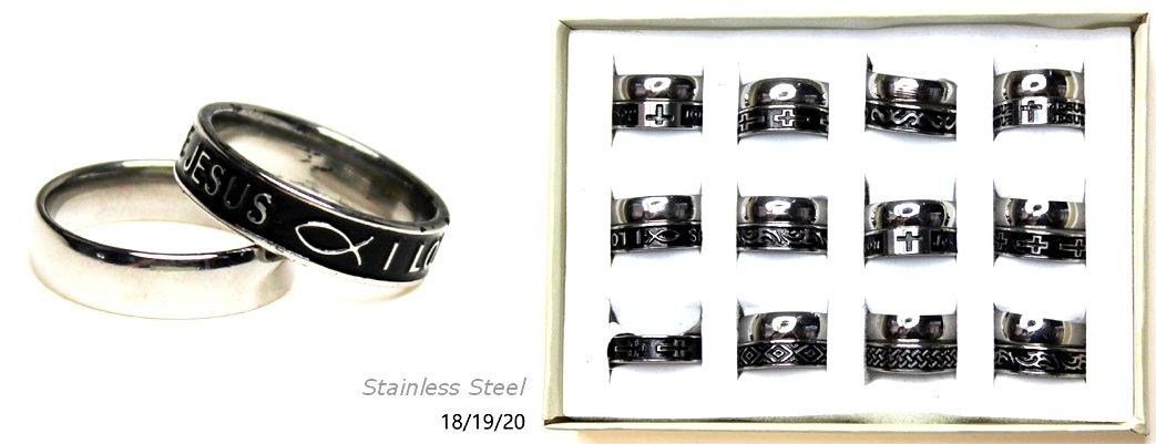 Two-Piece Stainless Steel Men's Ring Sets - Assorted image