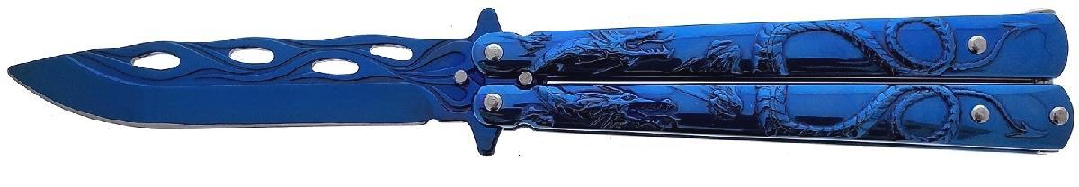 3D Flying Dragon Butterfly Knife - Blue image