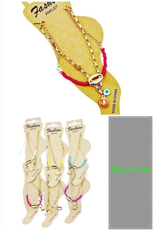 Evil Eye Shell Anklets - Assorted image