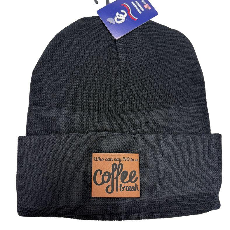 Wholesale Custom Laser Engrave Leatherette Patch Boonie Who Can Say No To a Coffee Break image