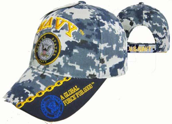 Officially Licensed US Navy Baseball Caps - Blue Camo image