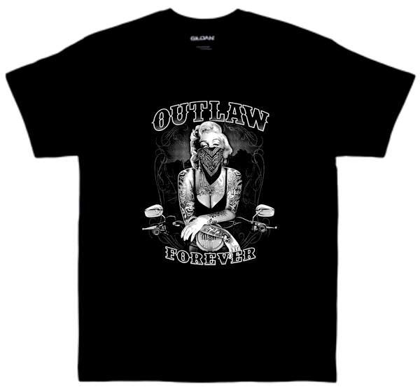"Outlaw Forever" Biker T-Shirts - Black XXL image