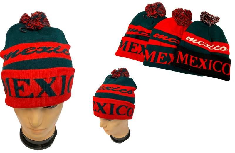 Mexico Knitted Beanie Pompom Hats image
