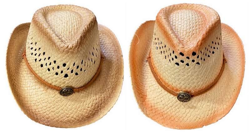 Kids Straw Cowboy Hats With Medallion - Assorted Shading image
