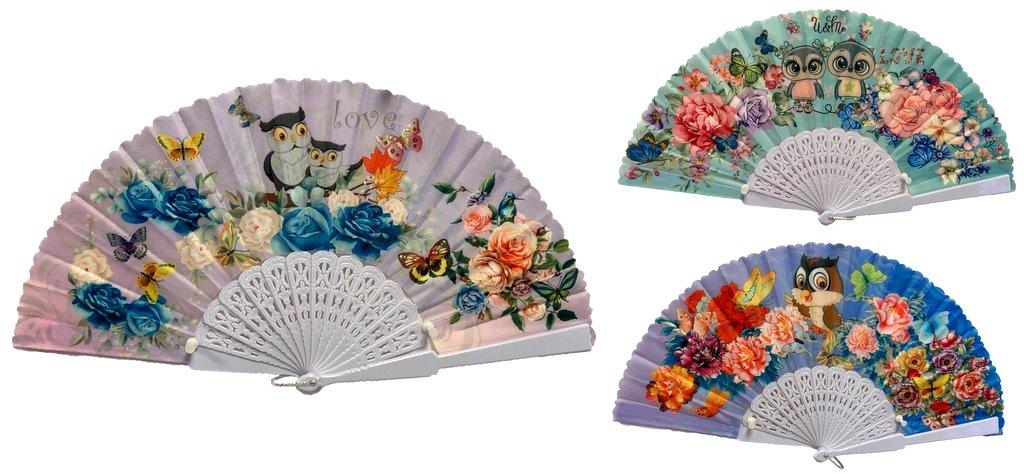 Owl & Flower Hand Fans - Assorted image
