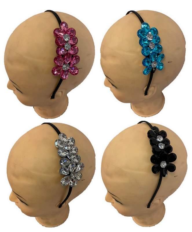 Rhinestone Flower Headbands - Assorted image