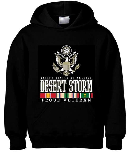 Desert Storm "Proud Veteran" Hoodies - Black XXXL image