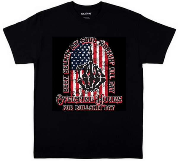 "Overtime Hours" Black T-Shirts XXL image
