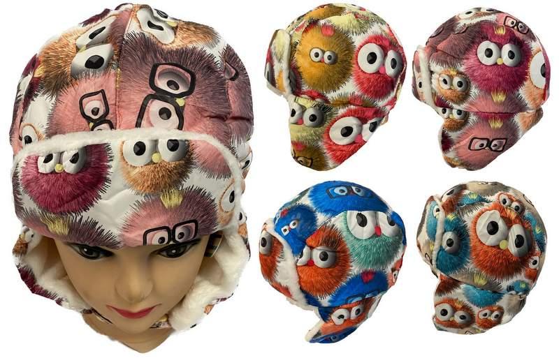 Kids/Children's Aviator Winter Hats - Fuzzy Creature Design image