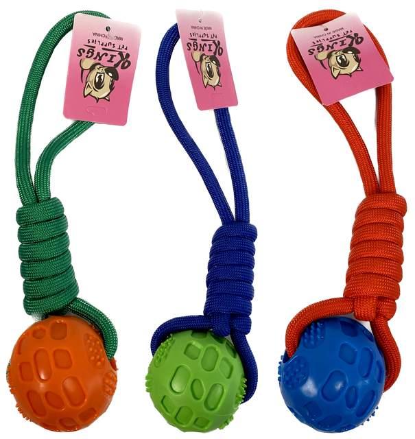 Braided Rope Dog Toys With Chew Ball - Assorted image
